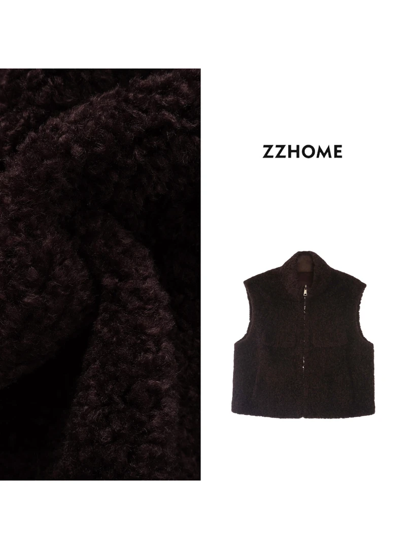 人造皮草 ZOZO HOME ｜反常规基础翻盖颗粒环保皮草外套q172087p