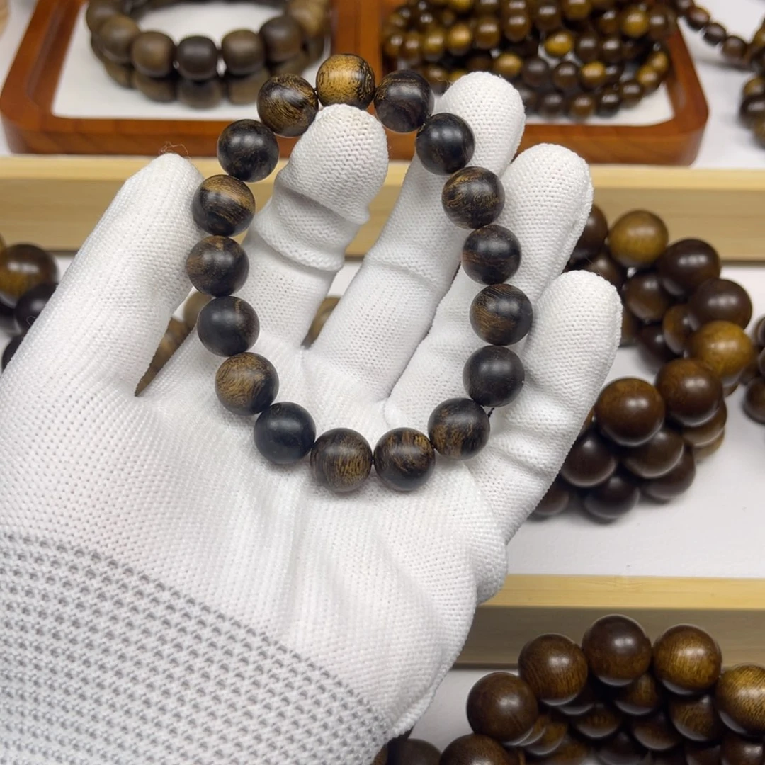 用***5沉香手串越南芽庄白棋楠1.2