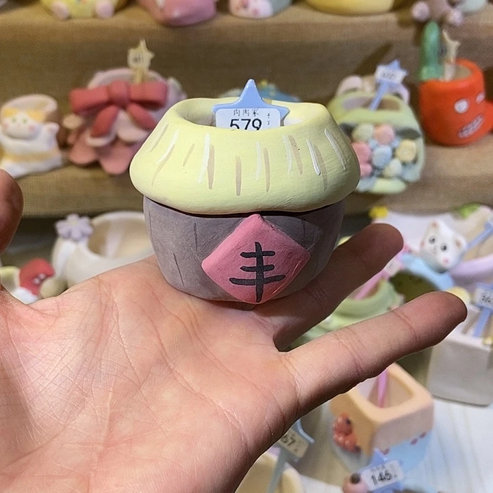 满29包邮 手工手绘盆 579