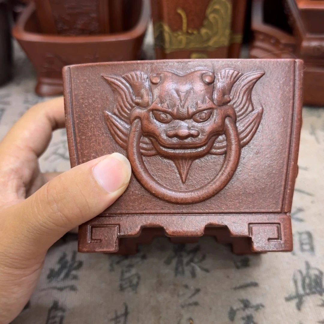 紫砂花盆10.5x6.5内经紫砂花盆