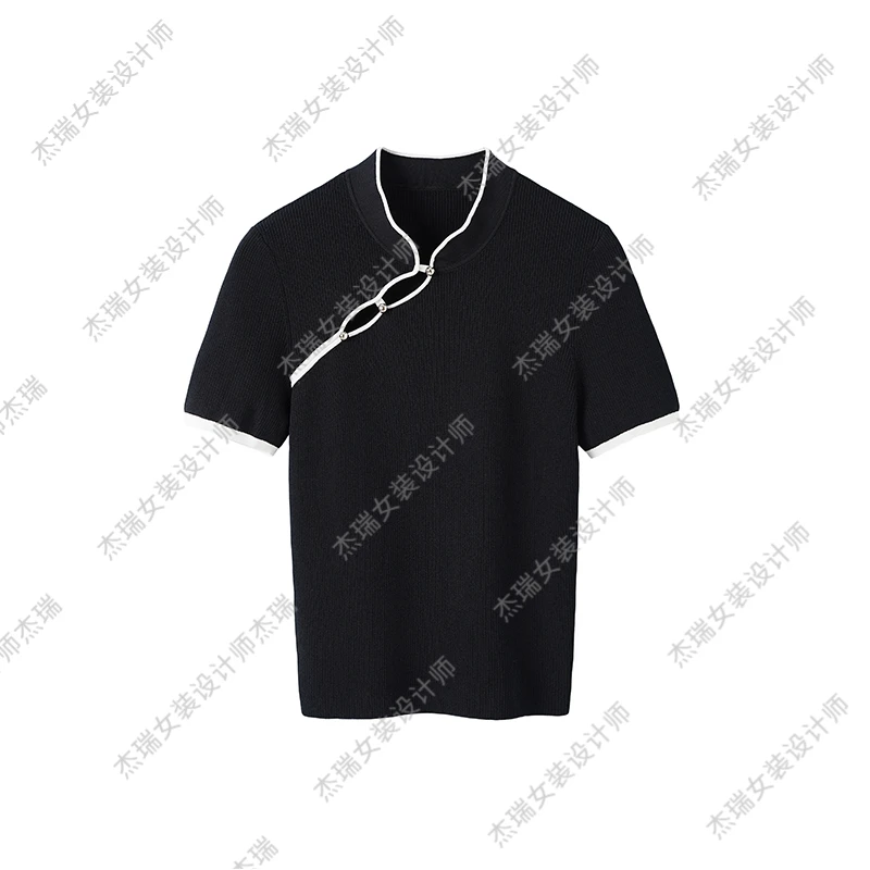 JUNJJ【风轻云淡】2024短袖休闲背心针织衫时尚设计针织简约气质