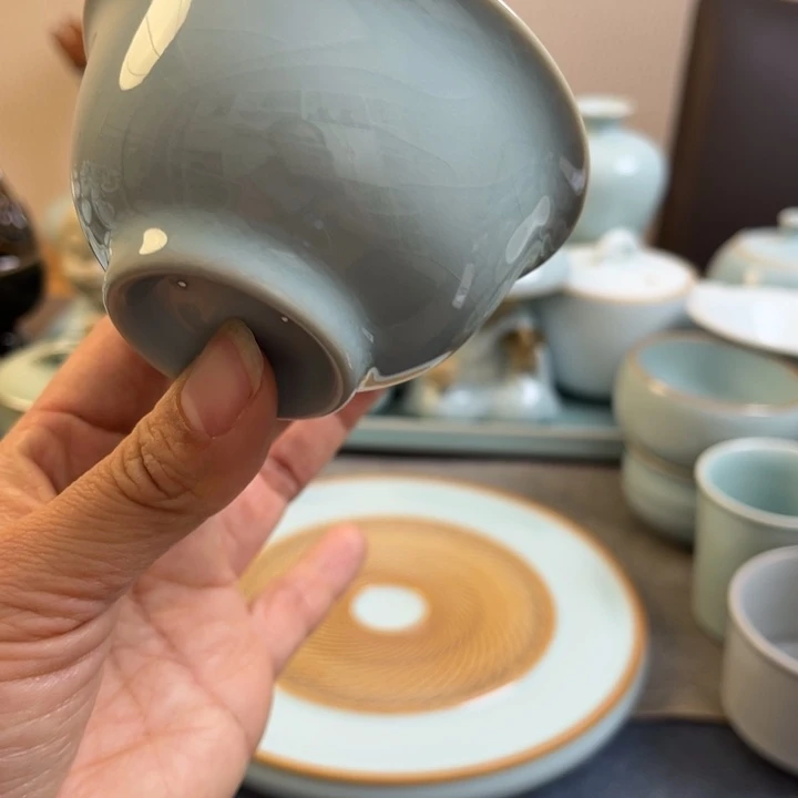 汝瓷天青永乐压手杯一级级全品