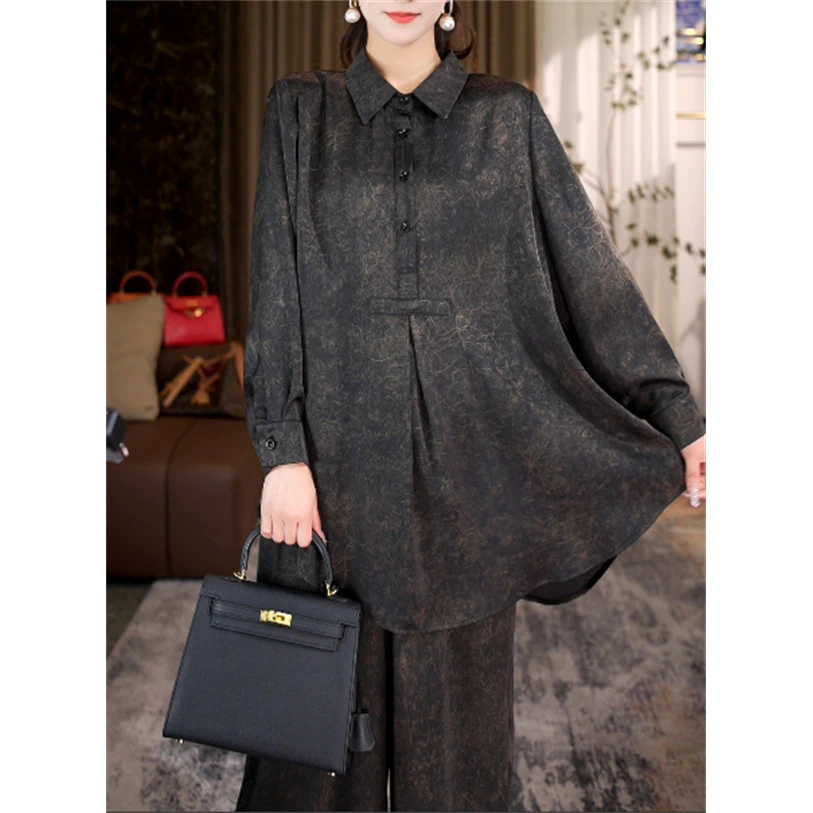 2025春款套装女装高级感爆款洋气十里春风时尚宽松上衣裤子0671