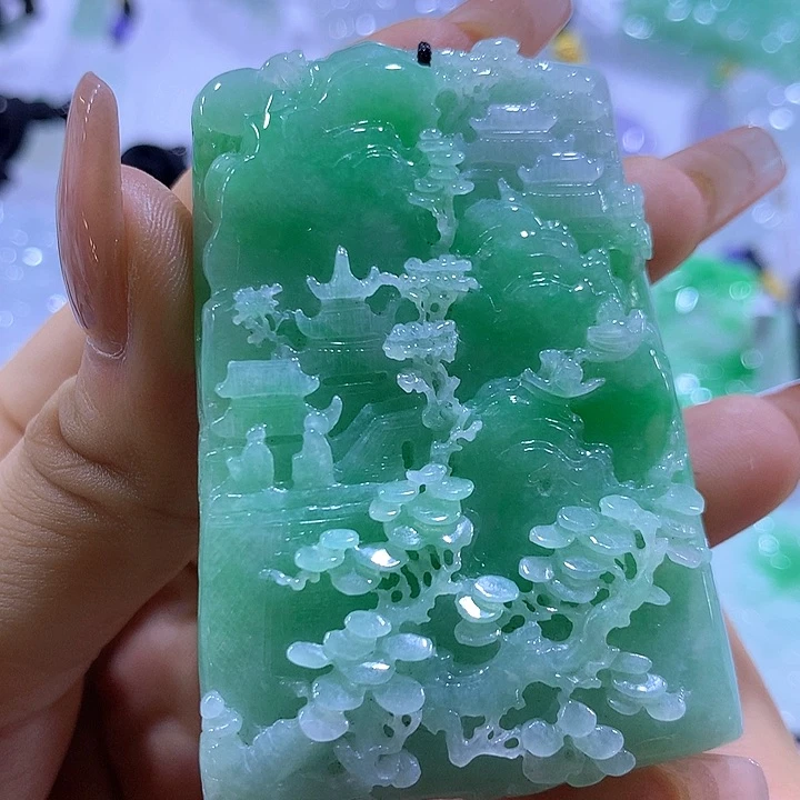 翡翠未镶嵌颈饰天然翡翠A货吊坠