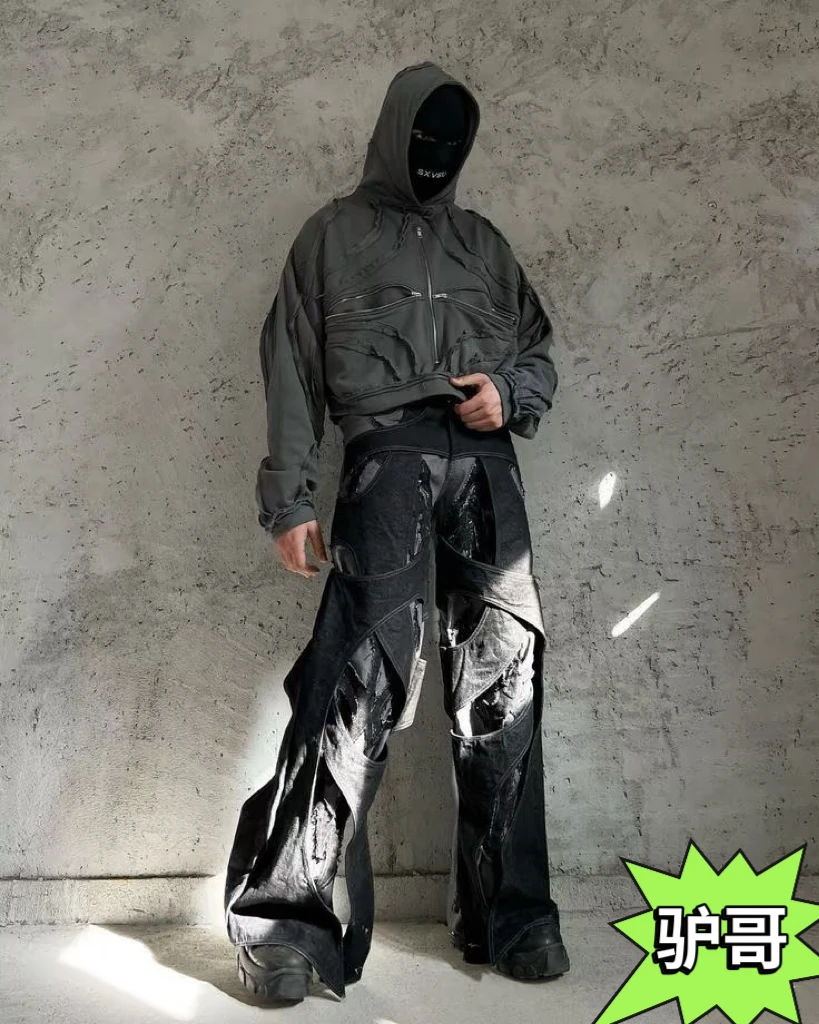 【驴哥专属】2583精品时尚潮流直筒裤子