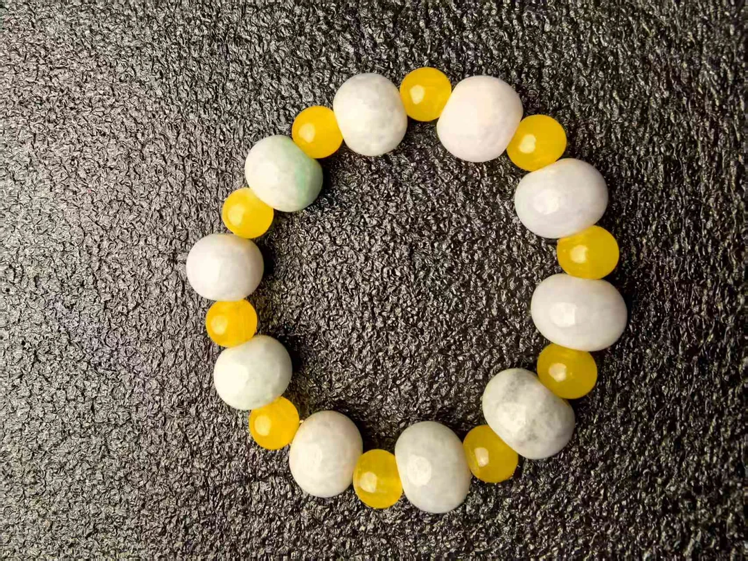 021星际冰种翡翠手串天然A货翡翠玉石多样性发其一