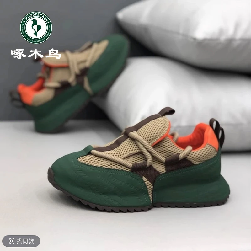啄木鸟潮牌男鞋夏季新款低帮网面透气舒适休闲软底系带百搭透气鞋