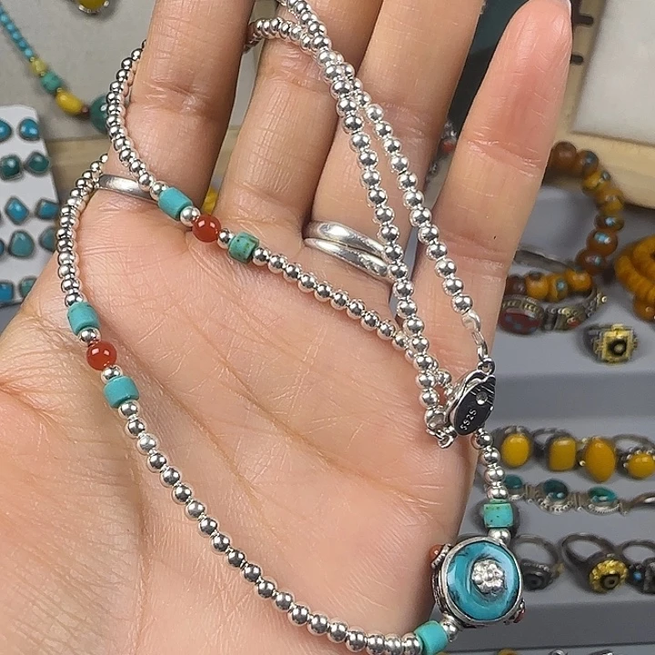 非金属素圈项链尺寸50公分元宝扣