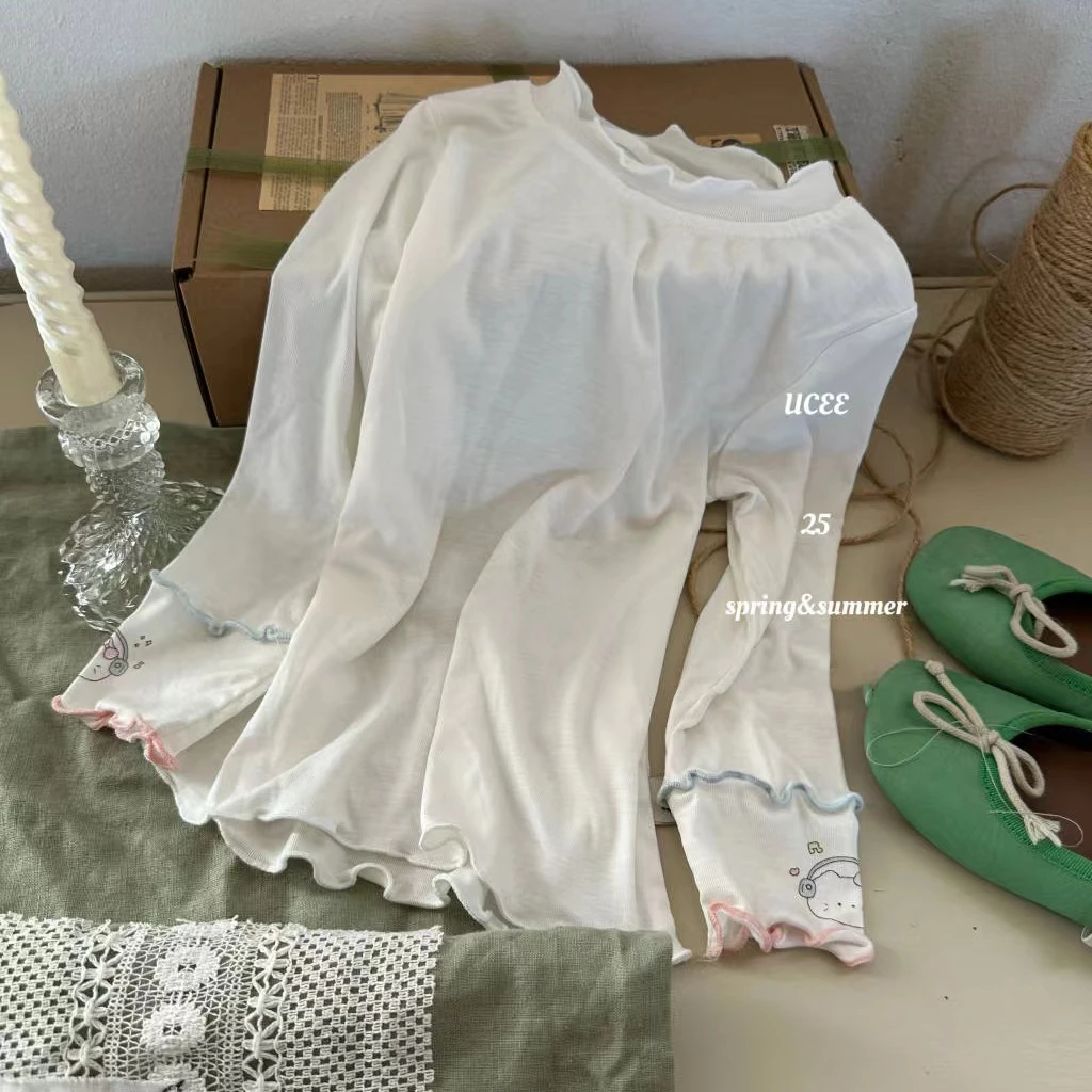 女童米白色卡通上衣（YX-262006-春秋）