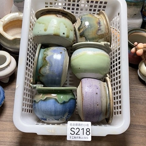 紫砂花盆218微瑕品口径5到6左右有打磨
