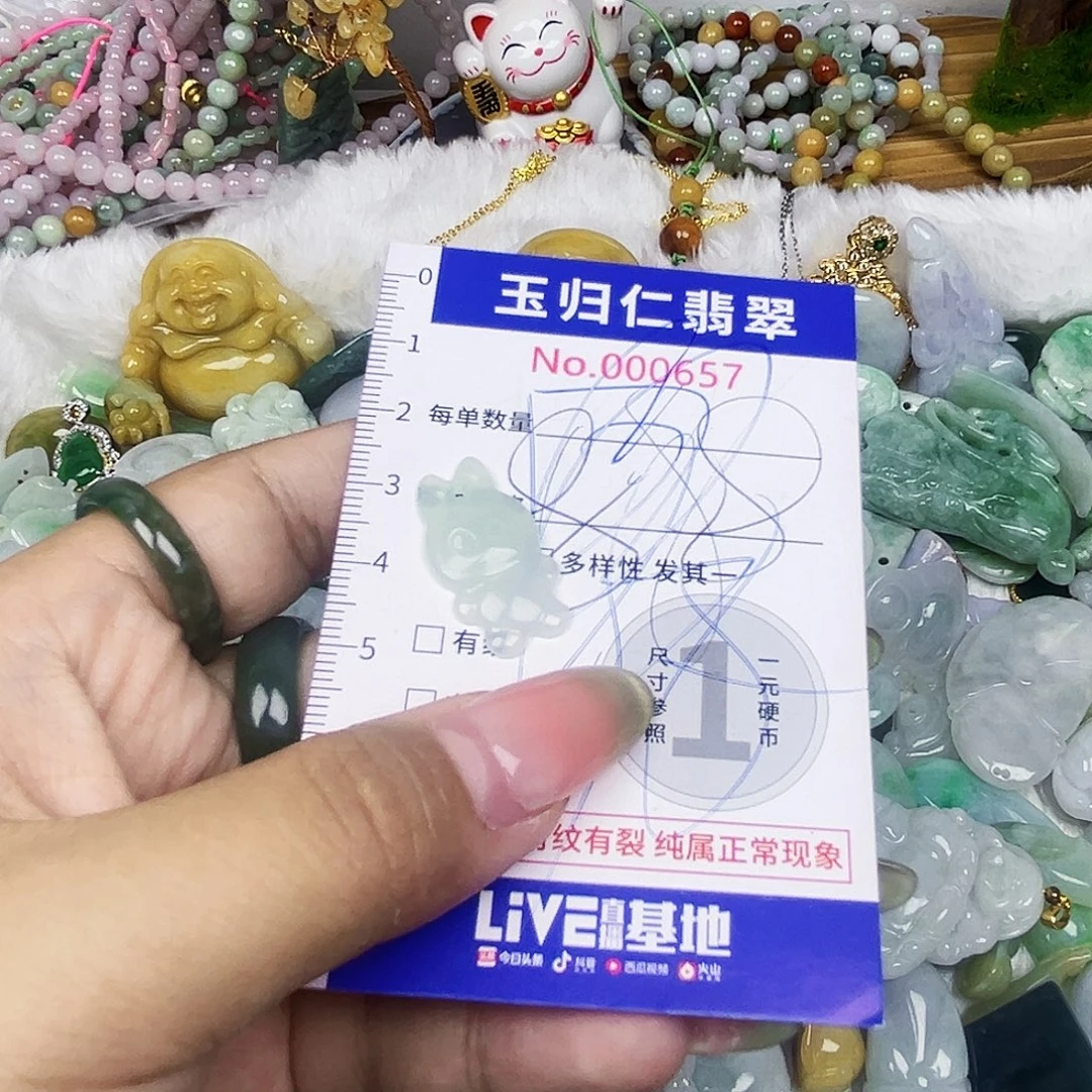 翡翠未镶嵌吊坠(不含链)Qq