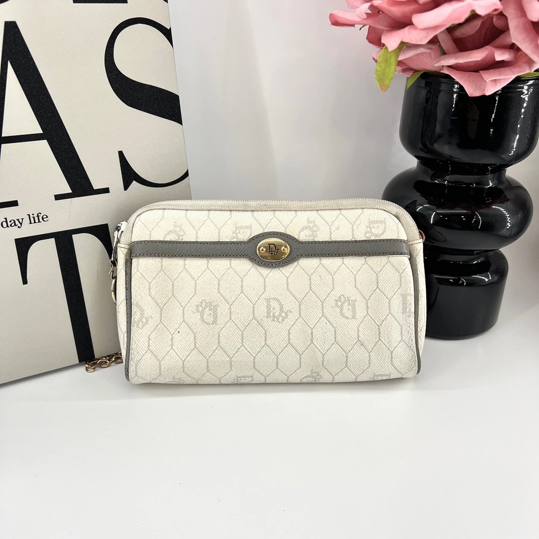 95新 DIOR/迪奥 7798/白色丰巢手拿包