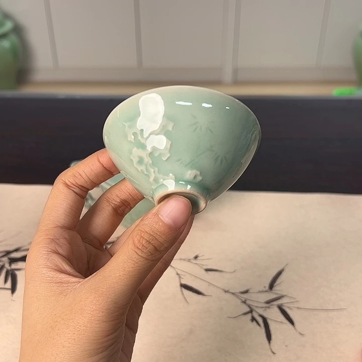 龙泉云间青瓷小米茶器