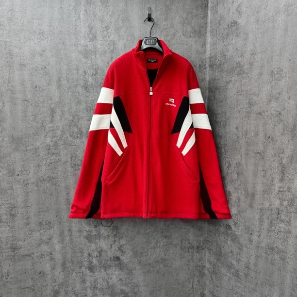 99新 Balenciaga/巴黎世家 摇粒绒刺绣Logo泰迪夹克/WK966/Xs准新