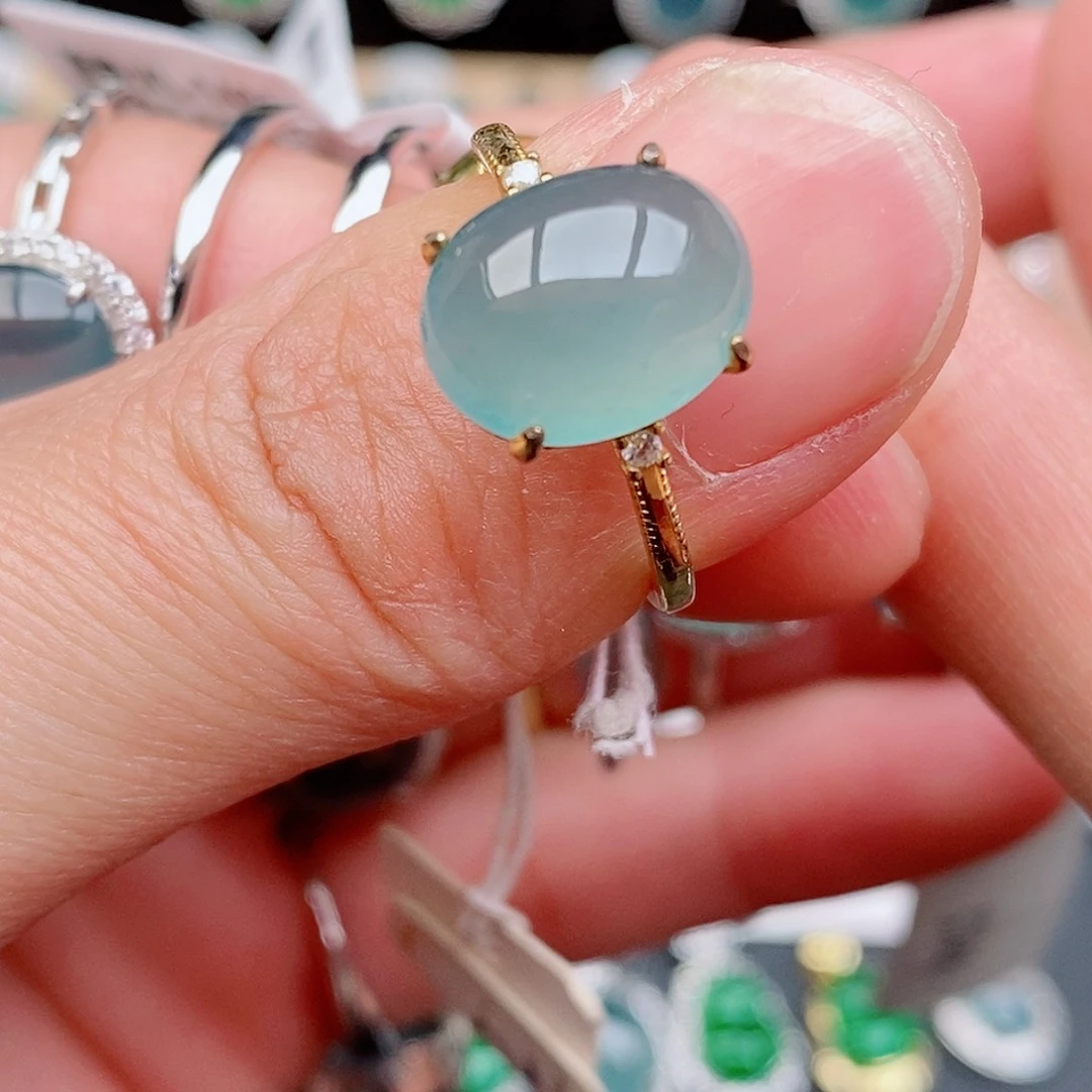 银S925镶嵌戒指翡翠