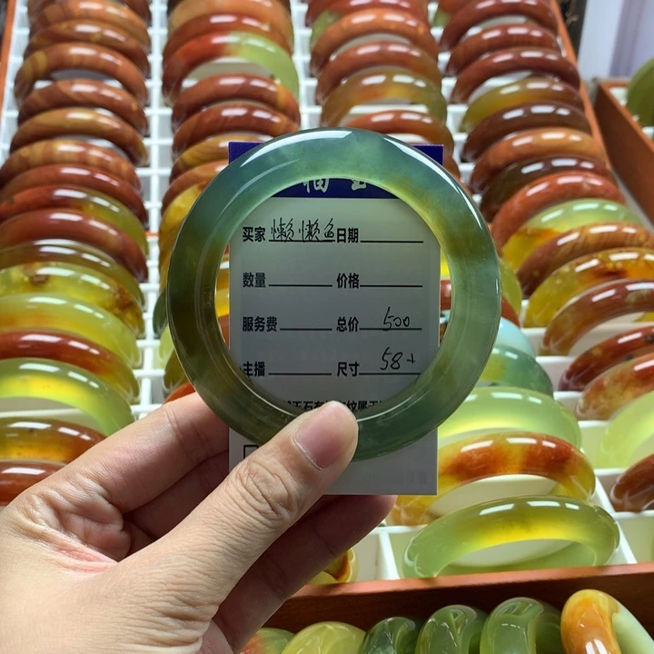 懶***魚蛇纹石玉未镶嵌手镯