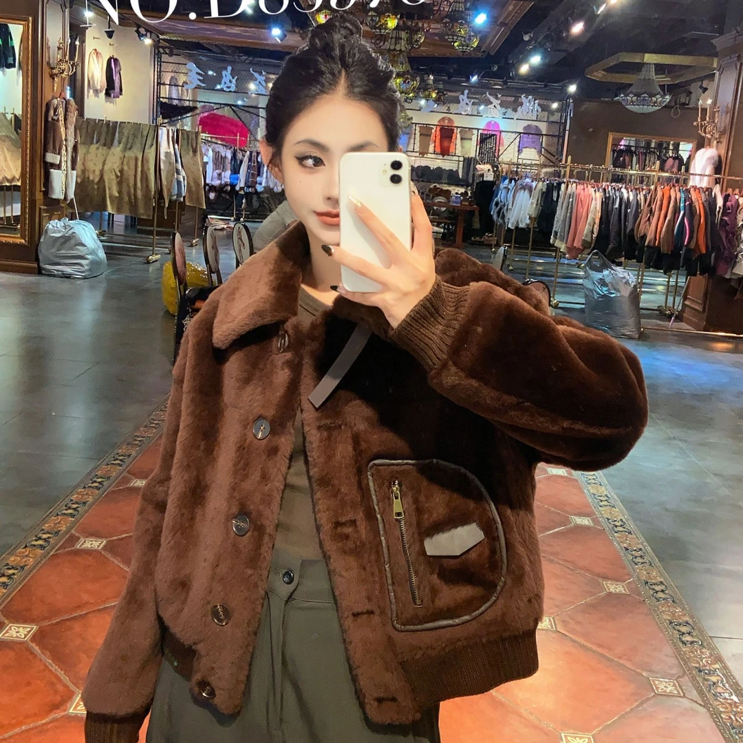【CY】 83978 2024新款时尚设计师双面轻奢皮毛一体皮草外套