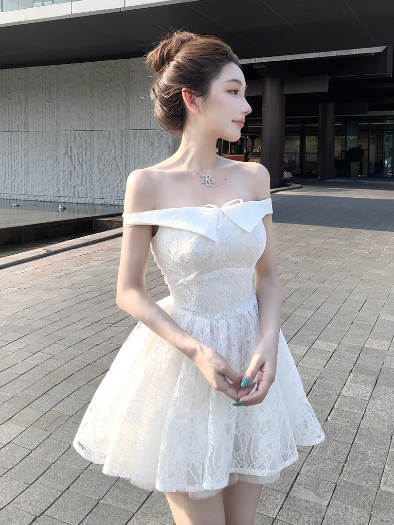 WW定制「云朵月梦」法式轻奢气质纯欲修身显瘦收腰洋气连衣裙