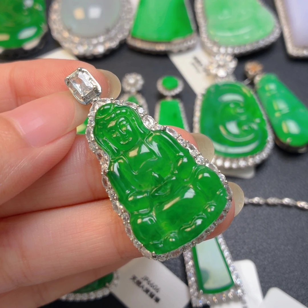 翡翠银S925镶嵌颈饰