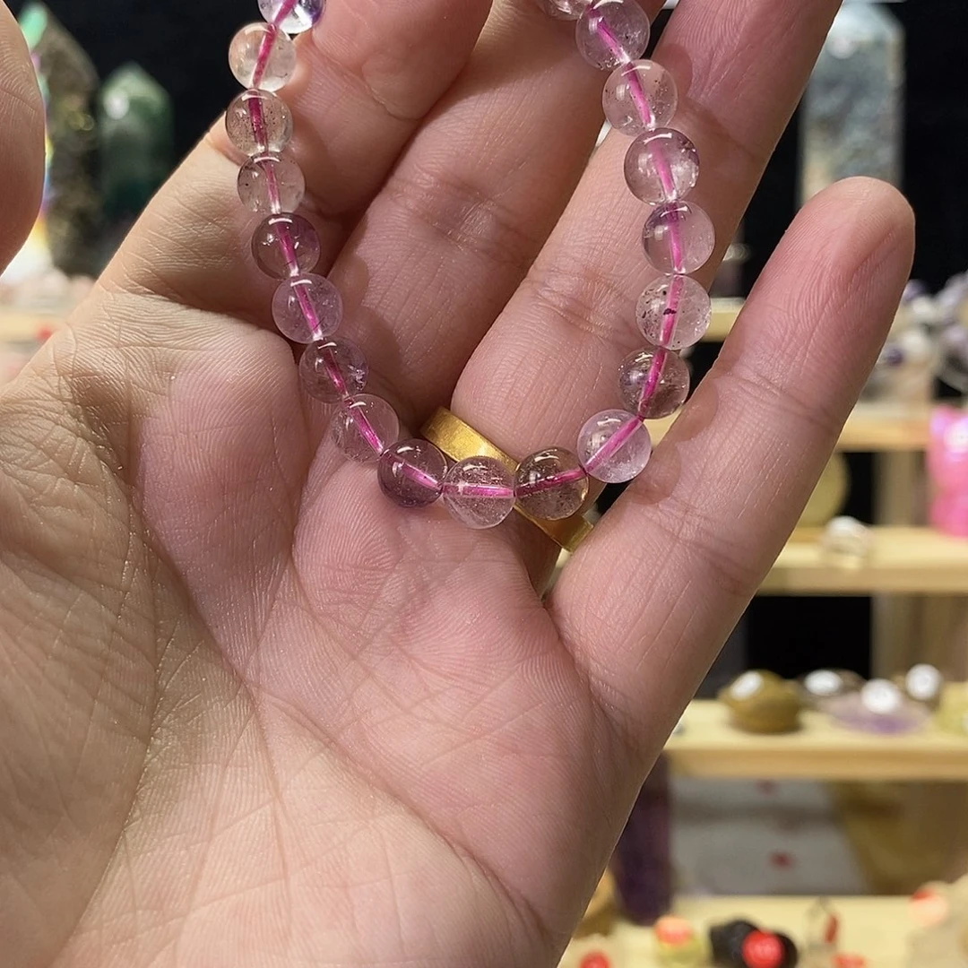 银S925镶嵌手链烟晶美丽水晶手链美美美