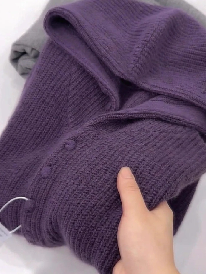 法式气质减龄连帽针织衫女2025秋冬新款慵懒风休闲通勤百搭毛衣