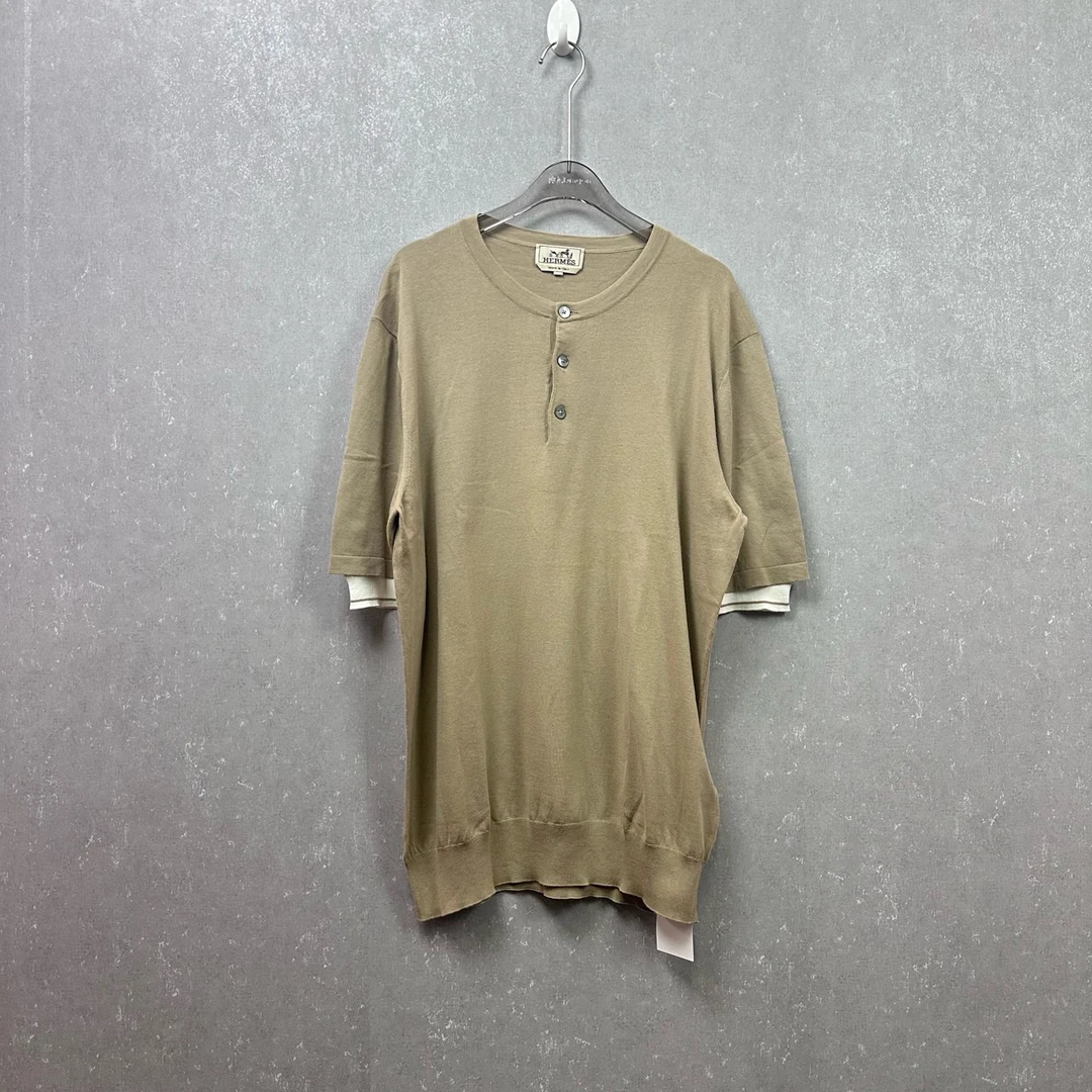 99新 Hermes/爱马仕 纯色短袖T恤 XL码SL002304