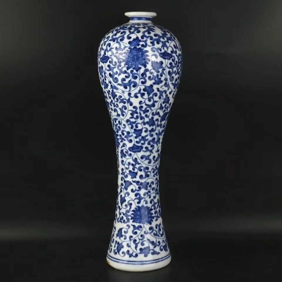 景德镇陶瓷器青花瓷花瓶美人瓶子客厅插花摆件现代家居酒柜装饰品