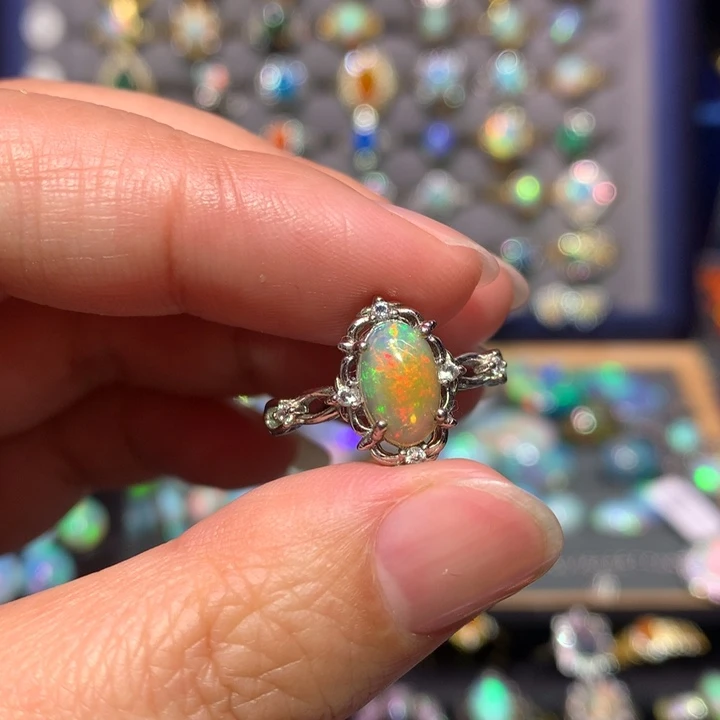 银S925镶嵌欧泊戒指款式