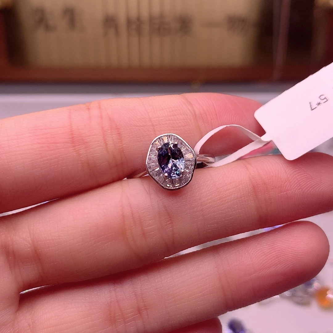 坦桑石戒指银S925镶嵌