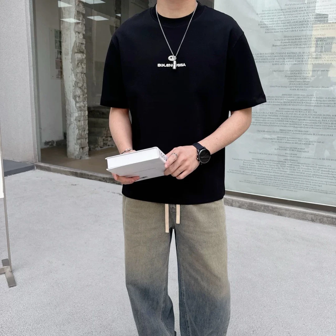 HP夏季男装圆领短袖T恤休闲上衣潮款男装上衣6386