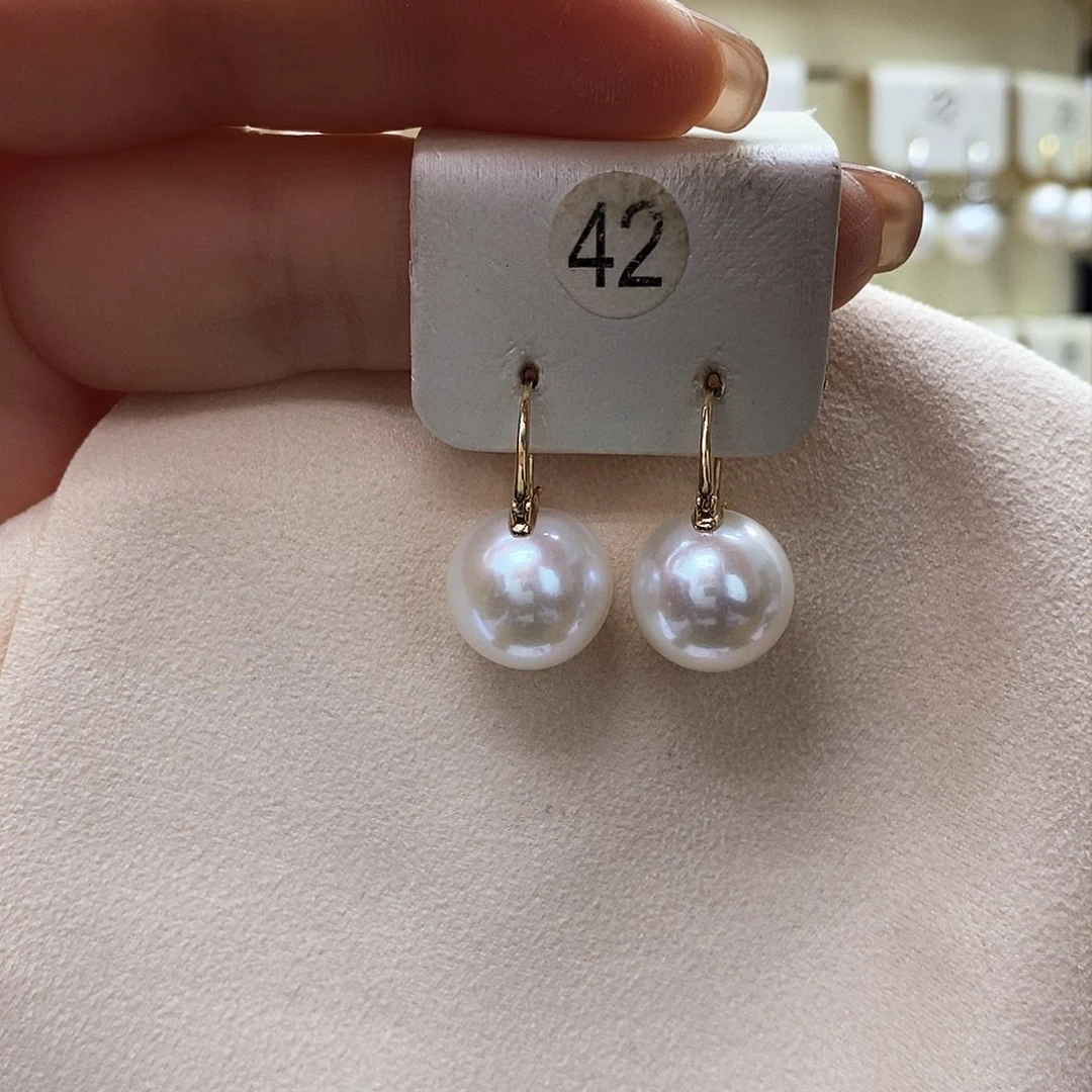 淡水珍珠耳饰18K金镶嵌