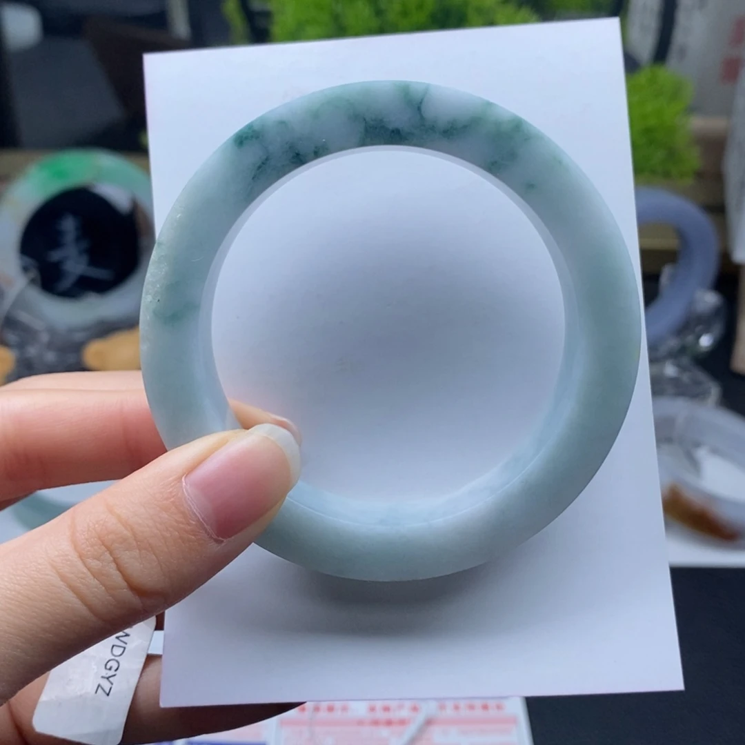 未镶嵌手镯定制翡翠蓝底蓝花正圈