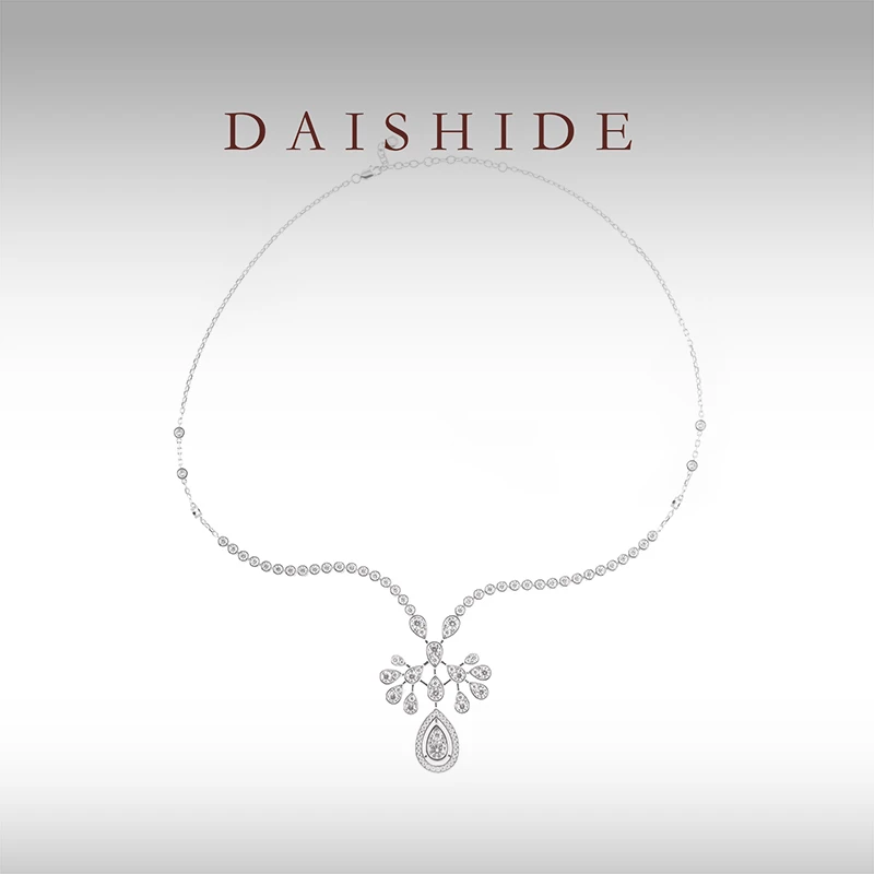 坠链均925银 DAISHIDE通体厚镀【山河】水滴项链轻奢时尚气质YT895