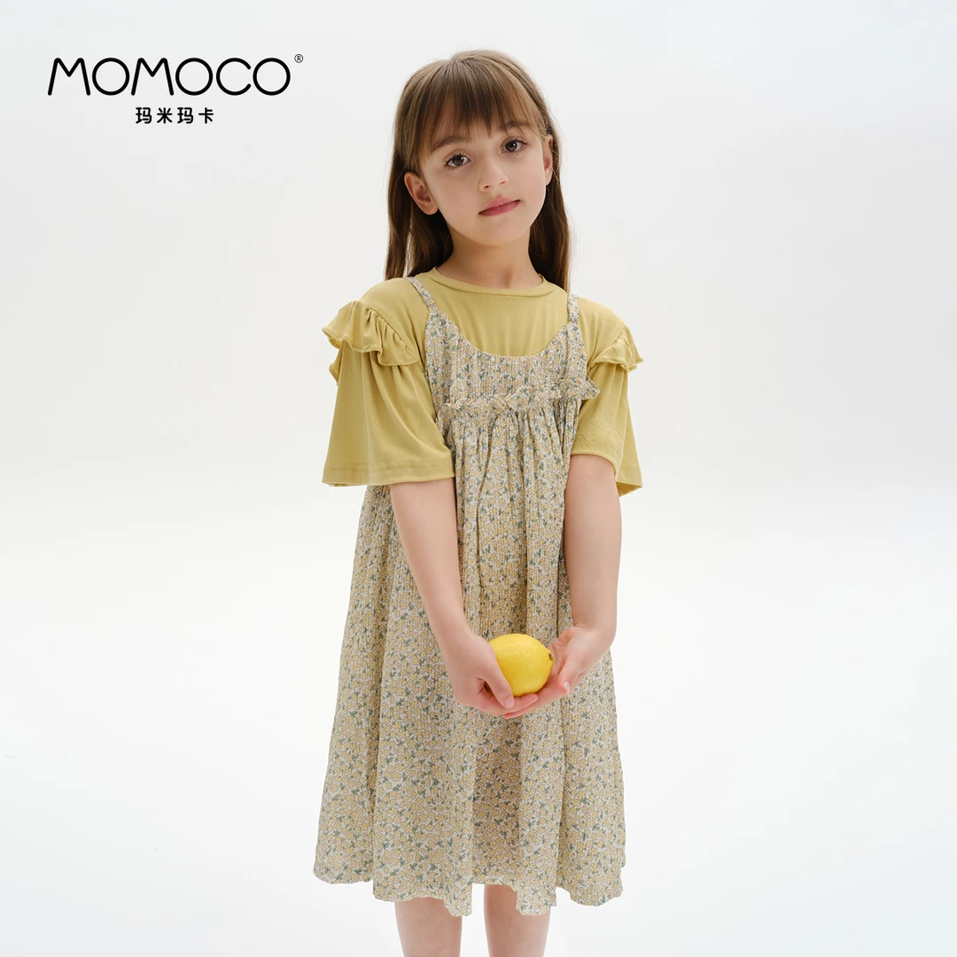 MOMOCO女童碎花吊带裙两件套夏新款韩版可爱森系套装75680580003