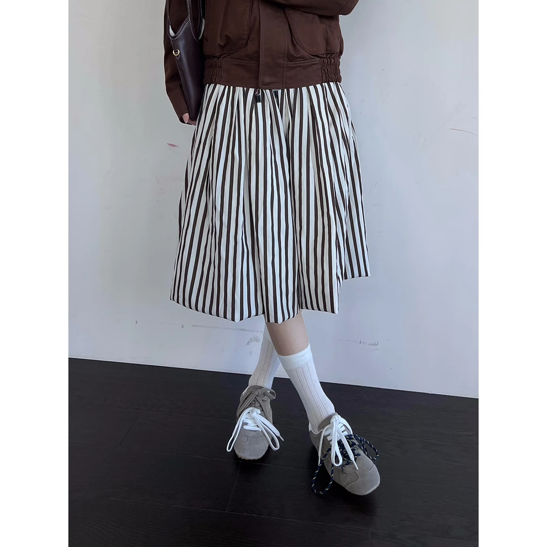SOLSOL买手店 M1DNOTE 25春夏新品 设计师品牌  条纹半身中长裙