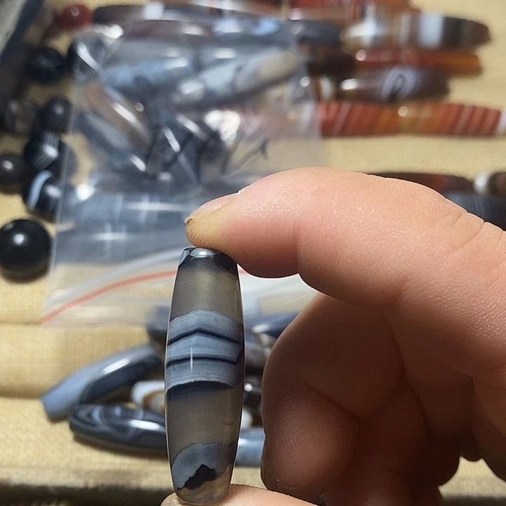 明***胆玛瑙/玉髓合金颈饰