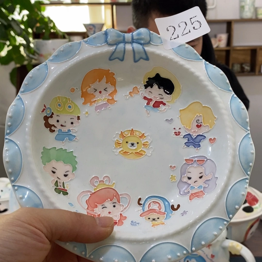 瓷片景德镇釉下彩手绘