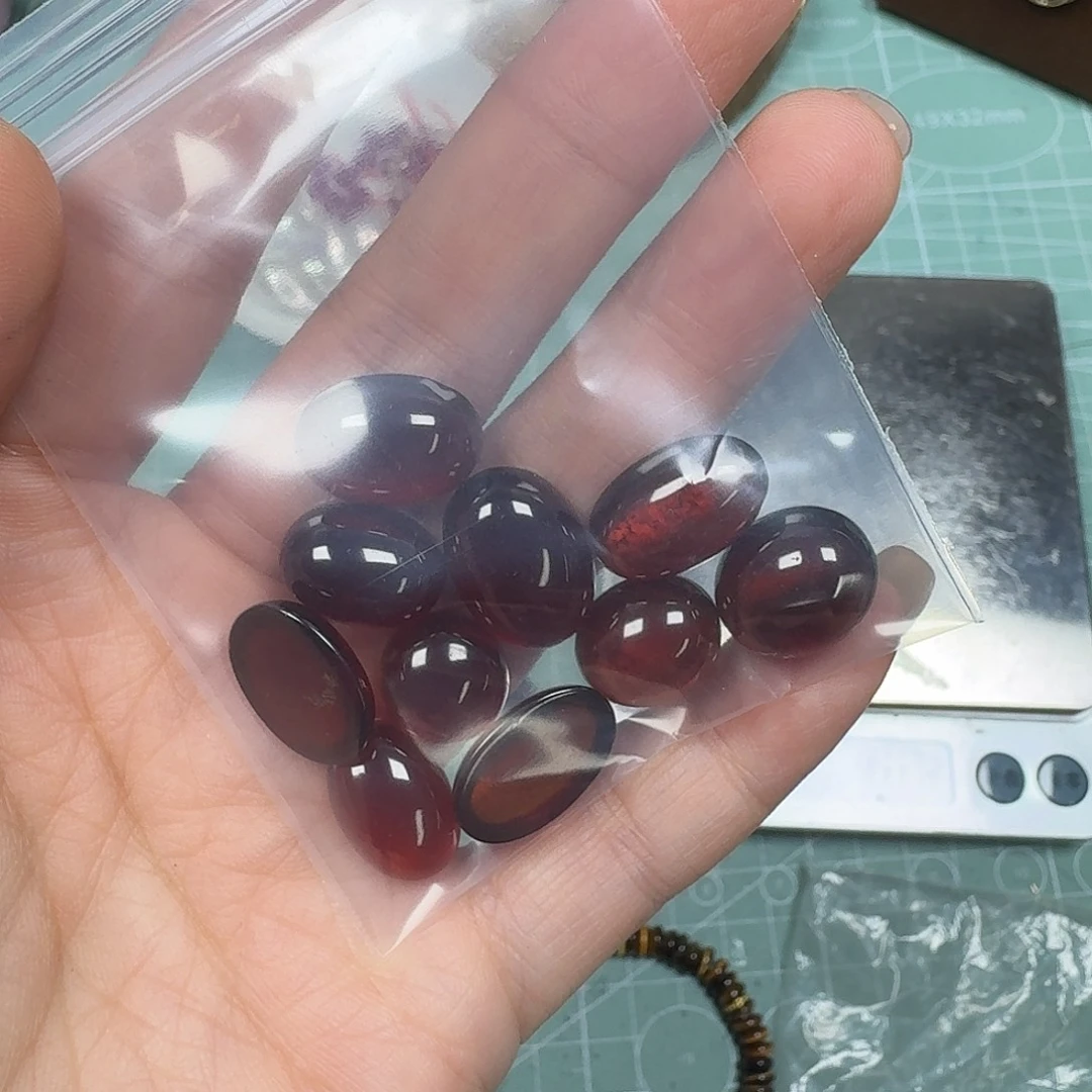 心***安铁合金无酒红色蛋面