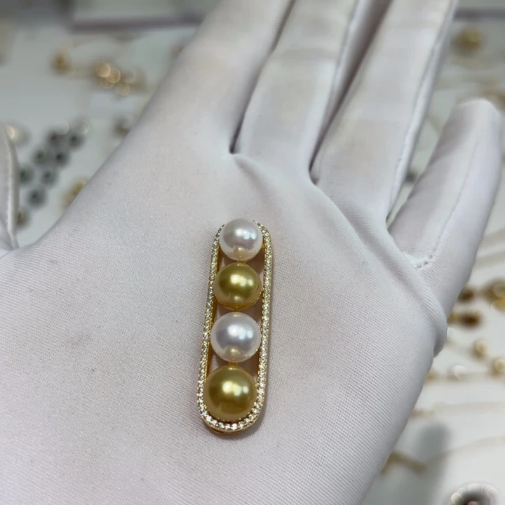 银S925镶嵌颈饰海水珍珠