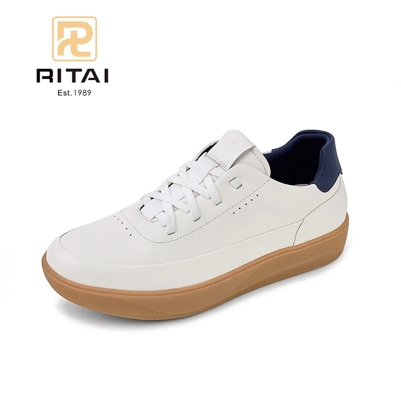 日泰男鞋增高鞋头层牛皮隐形增高6厘米运动休闲真皮板鞋百搭板鞋