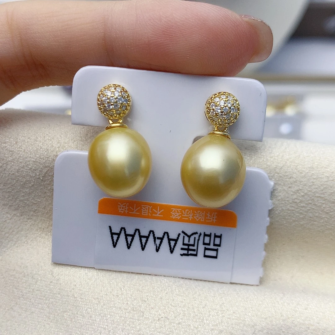银S925镶嵌海水珍珠耳饰W39