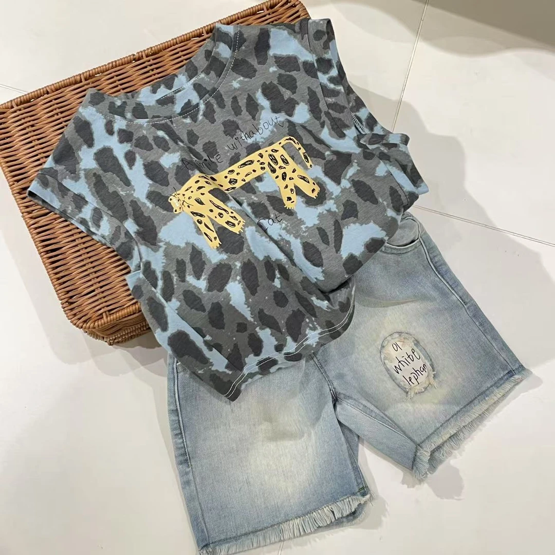 棉小九 儿童豹纹无袖背心T恤（小童）451952