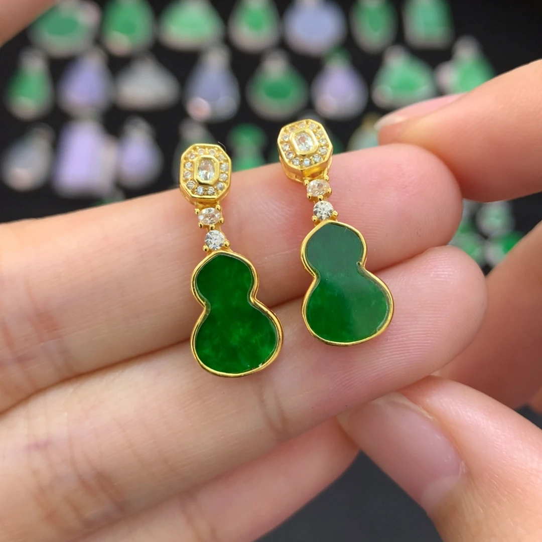 翡翠未镶嵌耳饰耳坠