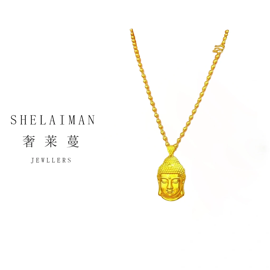 奢莱蔓/SHELAIMAN  重工大号佛头气质复古项链D01