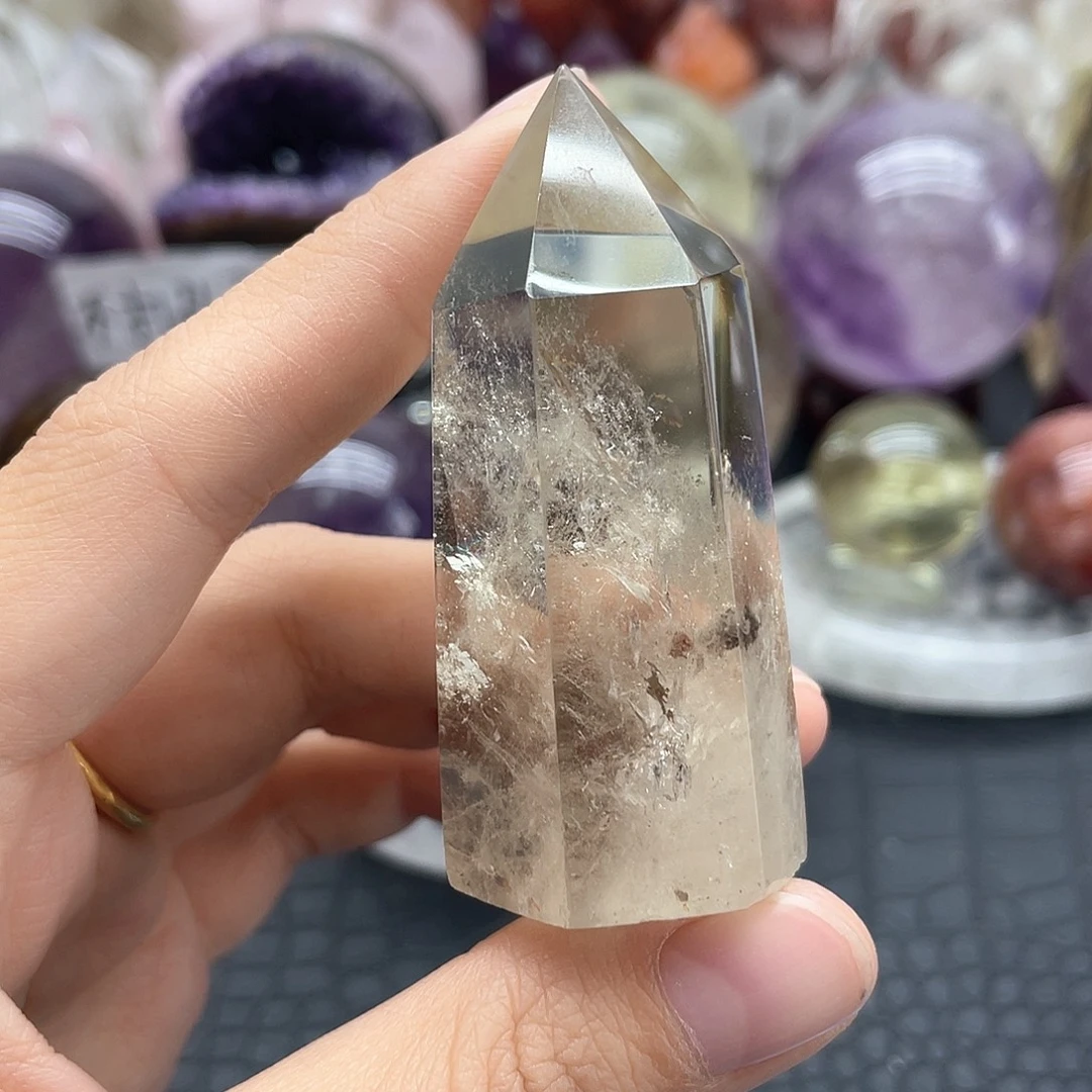 珠宝半成品发晶未镶嵌22黄水晶柱