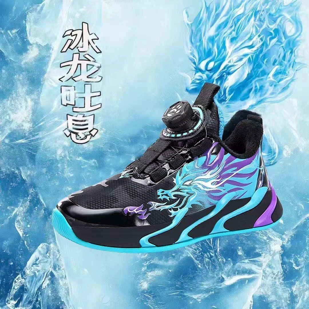 男孩棉鞋儿童运动鞋2025新款冬季皮面防水防滑减震耐磨中大童鞋