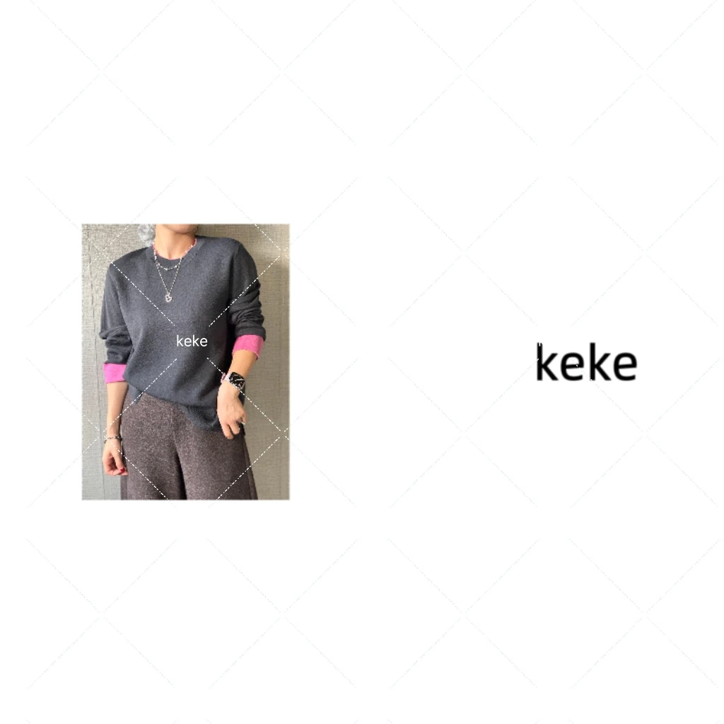 【可可好物分享】“墨兰”百搭宽松双面异色显白圆领针织上衣