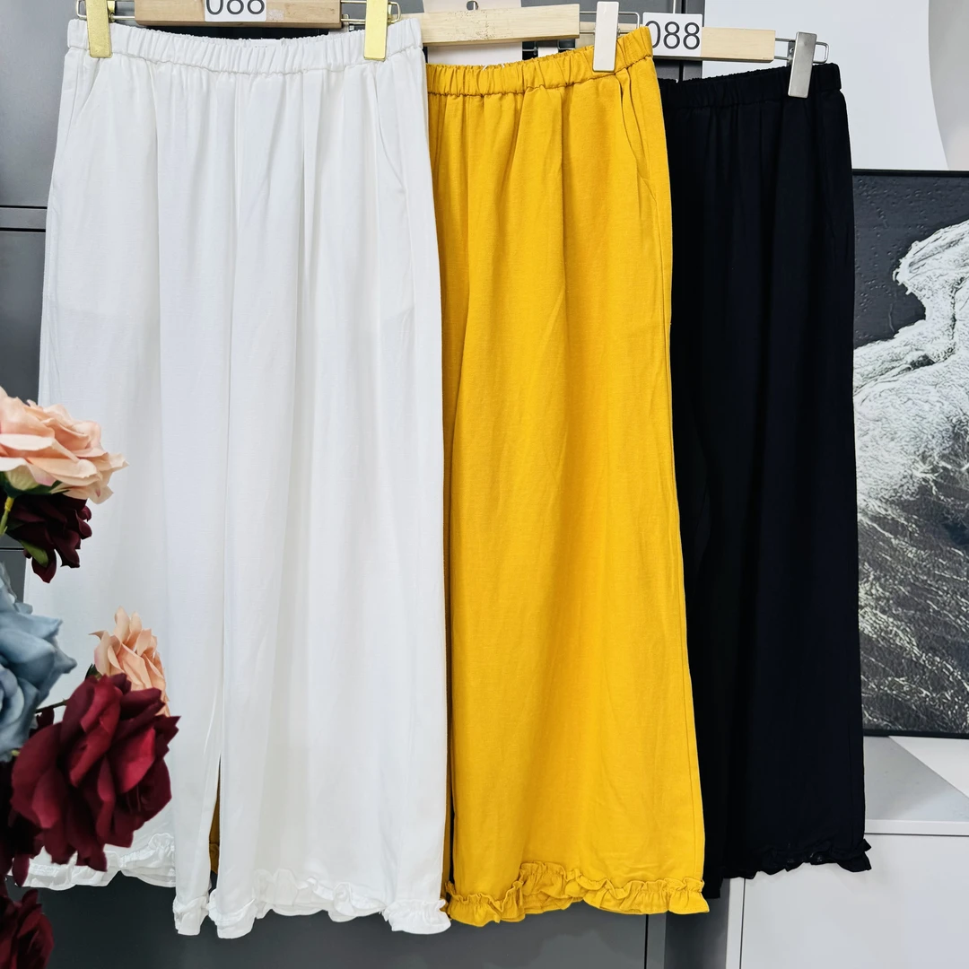 简约长裤亚麻阔腿裤时尚休闲百搭夏季女装088