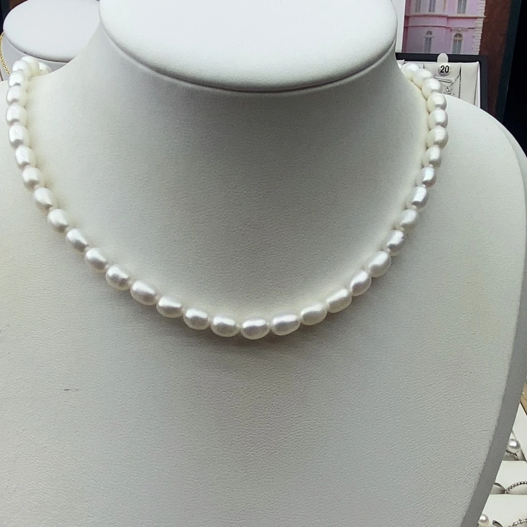 银S925镶嵌项链淡水珍珠