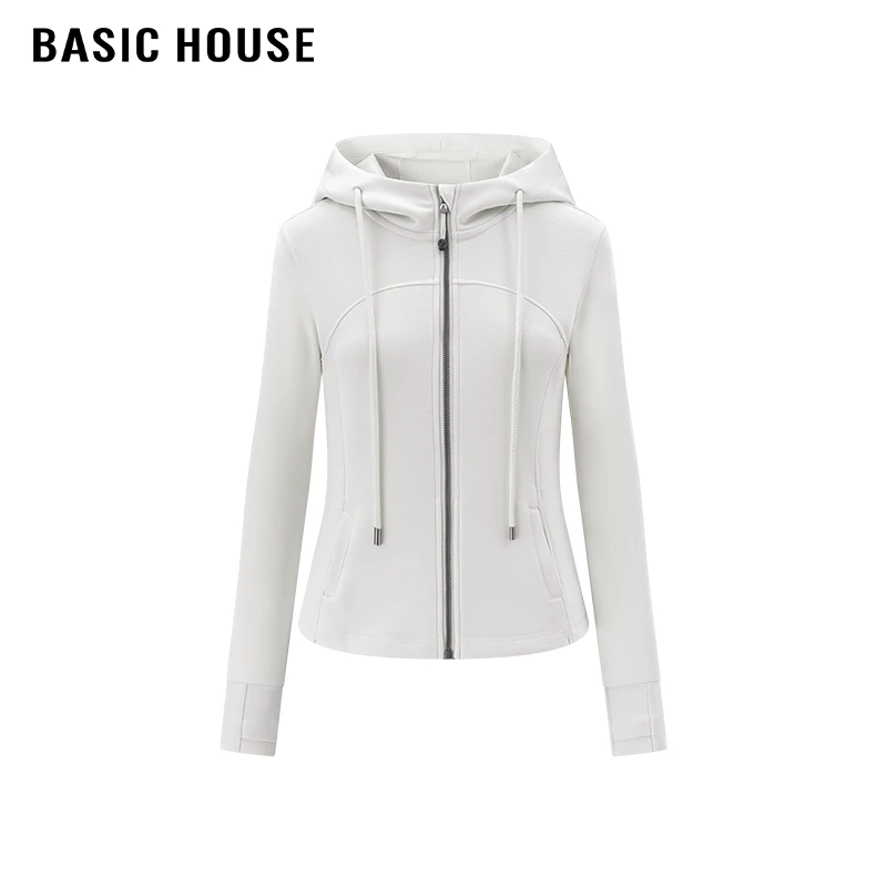 【百家好品牌专场】连帽抽绳拉链修身显瘦鱼骨收腰弧形下摆外套秋